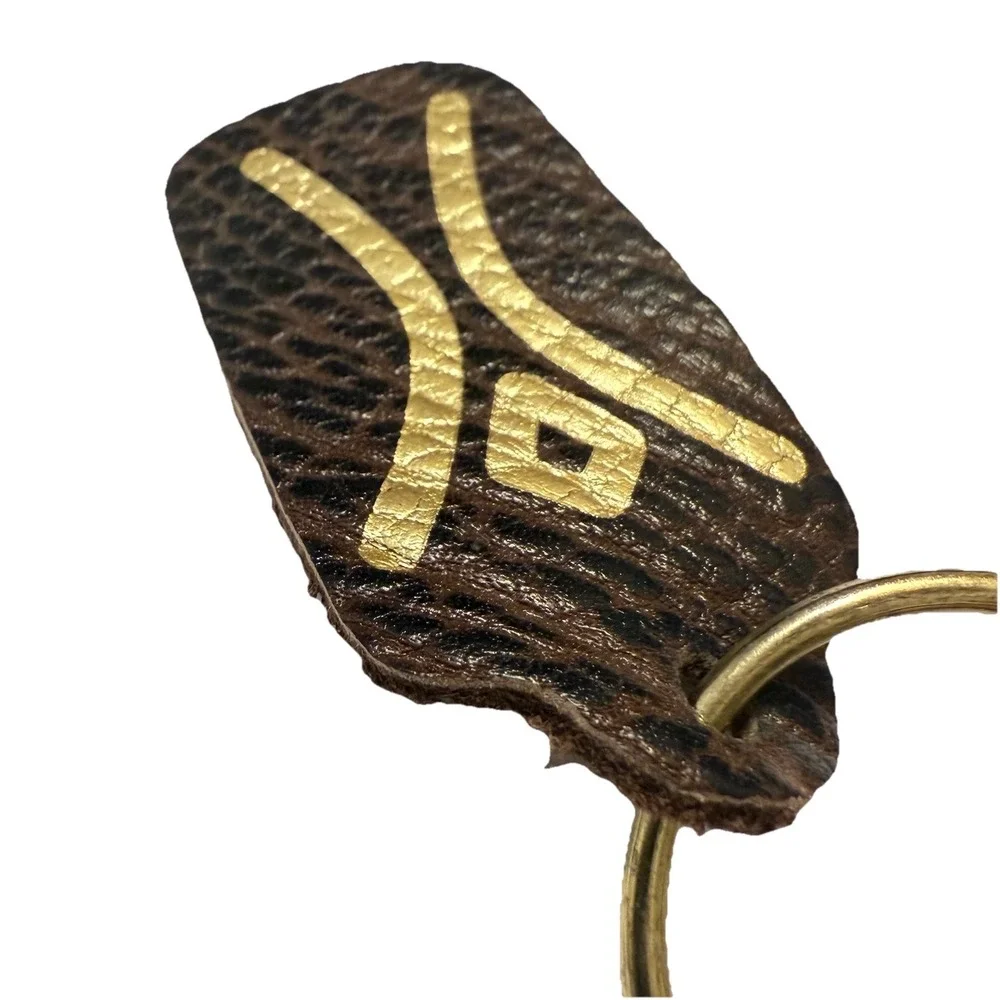 RARE! Limited Edition Vintage "Burning Man" Leather Pendant Keychain Bag Charm - Picture 8 of 8
